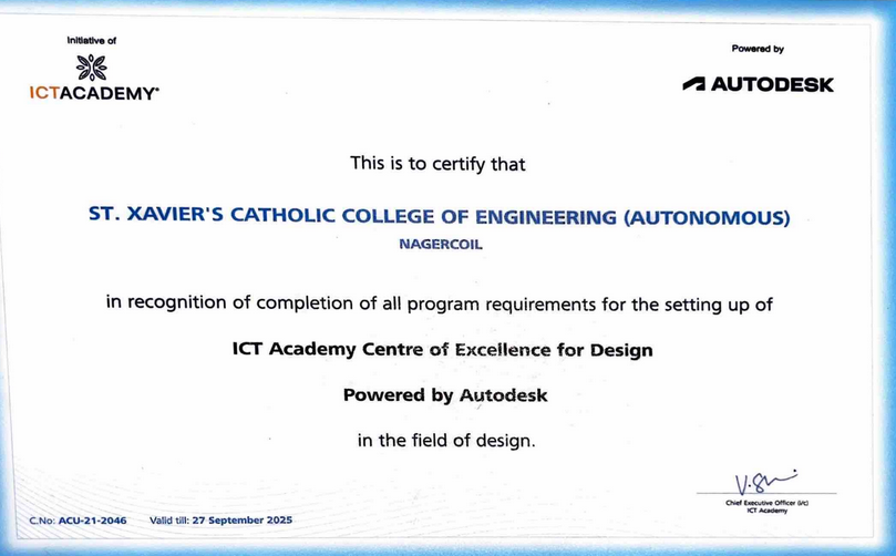 Center of Excellence Certificate